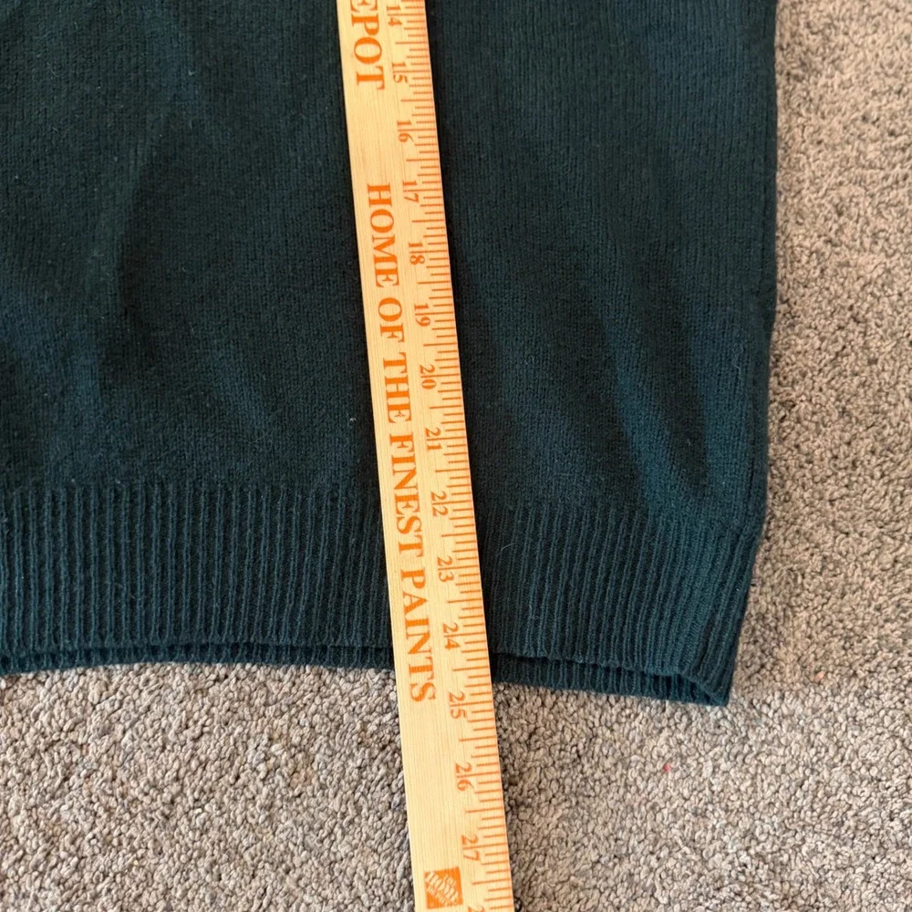 Polo Ralph Lauren Mens XL Dark Green 100% Lambswool V-Neck Sweater Vest Vintage